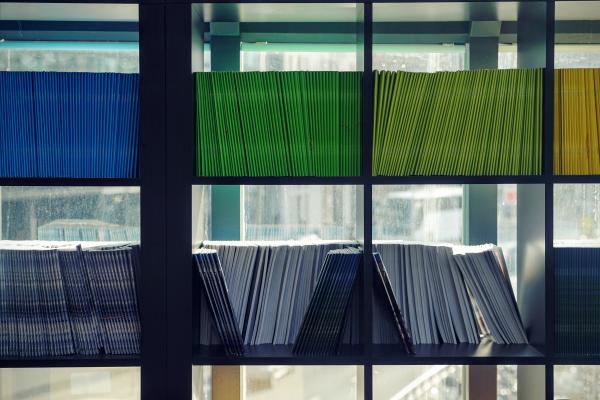 Image of folders on shelves